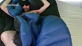 Lying on my unique feathered comforter after a long day.