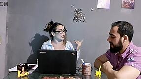 Latina MILF Brunette Takes Monster Cock Sucking