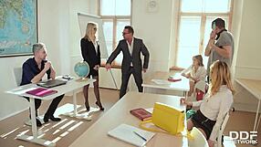 Professors Orgy with Coeds in Rough Double Penetration