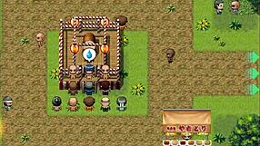 Tanned girl Natsuki in hentai game ep 34 gets gangbanged by the whole village with monster cocks