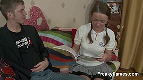 ca217 freakyflames full teen threesome with monster cock action!