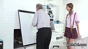 Cuddly coed boldly fucked by older mentor