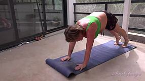 Chubby amateur milf jojo does yoga workout