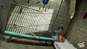 caged busty brunettes get unleashed only to have a gangbang full of dp and anal