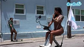 Big Ass Latinas Ride Electric Trikes At Public Beach Big Booty