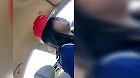 Wow, Ebony Milf Gives Hand Job and No-Hands Blowjob in Parking Lot While Driving!