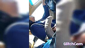 Wow, Ebony Milf Gives Hand Job and No-Hands Blowjob in Parking Lot While Driving!