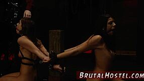 Teen in leggings gets fucked by two youthful sluts