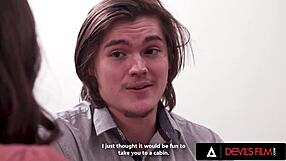 teen 18+ student stepbae and her milf stepmom fuck with a teacher for grades