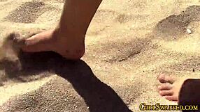 bikini girls enjoying scissoring fun together