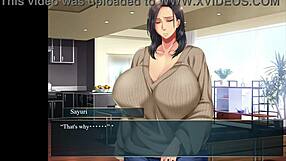 Intensely squeezing the milf's tits in kanojo no okaa-san episode 2