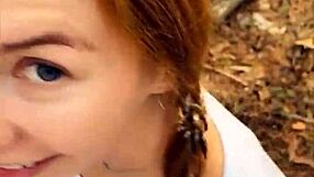 Horny Teen Blonde Gives Public Blowjob with Cum Play