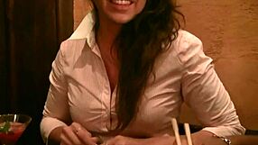 Brunette amateur picks up and sucks black cock for cash outdoors