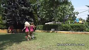 we played soccer and hung out with two babes