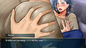 Intensely squeezing the milf's tits in kanojo no okaa-san episode 2