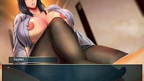 Intensely squeezing the milf's tits in kanojo no okaa-san episode 2