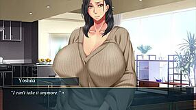 Intensely squeezing the milf's tits in kanojo no okaa-san episode 2