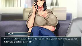 Intensely squeezing the milf's tits in kanojo no okaa-san episode 2