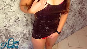 Milf couple gets kinky cumshot on panties before nightclub