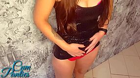 Milf couple gets kinky cumshot on panties before nightclub