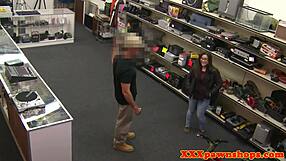 amateur gets doggystyled in hidden pawnshop back