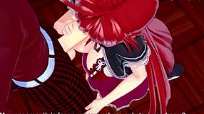 Rias Gremory and Akeno intensely ask something in HS DXD NTR madness with see-through outfits