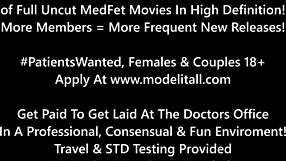 Jag är doktor Tampa som ger Nicole Luva hennes första gynekologundersökning med hjälp av sjuksköterska Aria