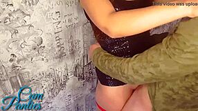 Milf couple gets kinky cumshot on panties before nightclub