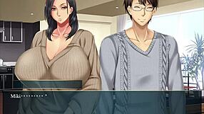 Intensely squeezing the milf's tits in kanojo no okaa-san episode 2