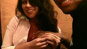 Brunette amateur picks up and sucks black cock for cash outdoors