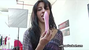 Latina Amateur Uses Toys and Blows on Camera for First Time