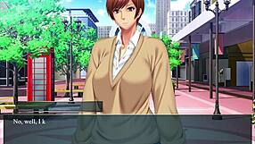 Intensely squeezing the milf's tits in kanojo no okaa-san episode 2