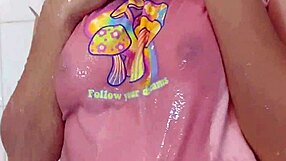 Step sister`s lovely young step sister with perfect ass cleans the bathroom