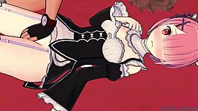 Ram rubs big dick hard.