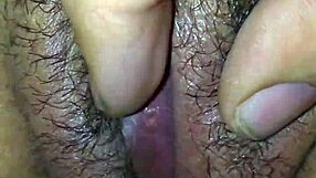Vagabond masturbates with paint on her clitoris close up