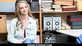 Young Blonde Shoplifter Bounces On Burglar's Cock In Store