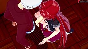 Rias Gremory and Akeno intensely ask something in HS DXD NTR madness with see-through outfits