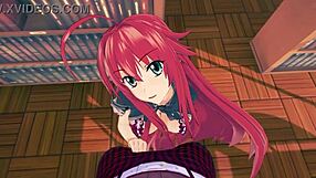 Rias Gremory and Akeno intensely ask something in HS DXD NTR madness with see-through outfits