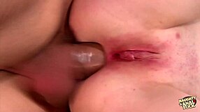 hey, slender girl's asshole pounded, then she gulps boyfriend's cum load