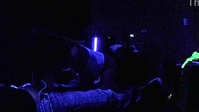 Carrie B endures face fucking and choking in blacklight fuck fest