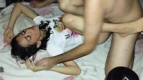 Provocative Bareback Creampie Filling Domestic Employee's Pussy With Cum