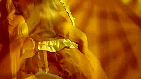 Sexy Blonde Performs Retro Tease And Solo Masturbation.