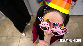 Taboo Birthday Threesome With Stepmom And Stepaunt