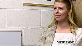 officer billy interacts with milf at work in the office