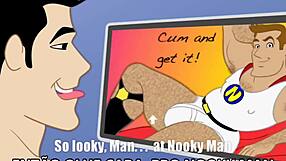 Intriguing Gay Drawing Of Hero With Giant Ass