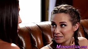 Does the stepdaughter enjoy oral from her mother in law in this taboo threesome?