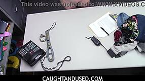 Sexy petite teen thief Madison Hart banged in front of boyfriend