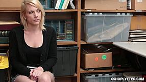 Fallon’s sweet pussy bounces on top at office.