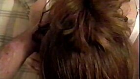 busty brunette in sexy white lingerie sucks cock gets pearl necklace