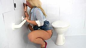 Hot Blonde British Milf Sucks Fat Cock At Gloryhole